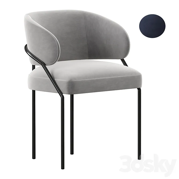 meridiani isetta dining chair 3D Model Free