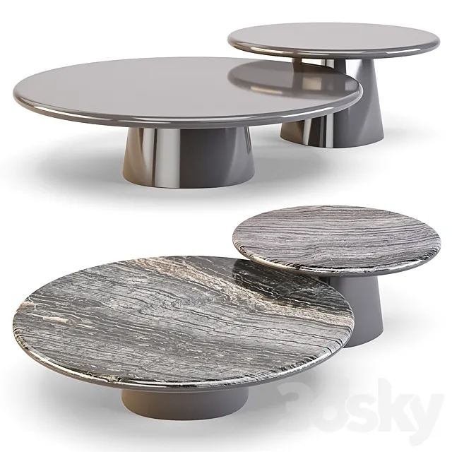 Meridiani: Leon - Coffee and Side Tables 3D Model