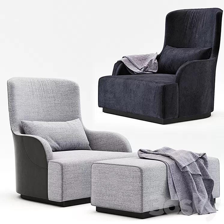 Meridiani Liu Kuoio Bergere Chair 3D Model