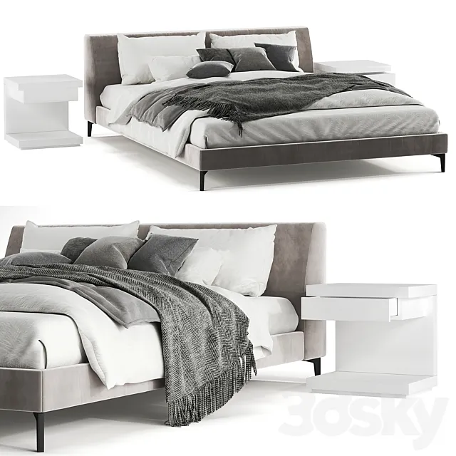 Meridiani Louis up Bed 3DModel