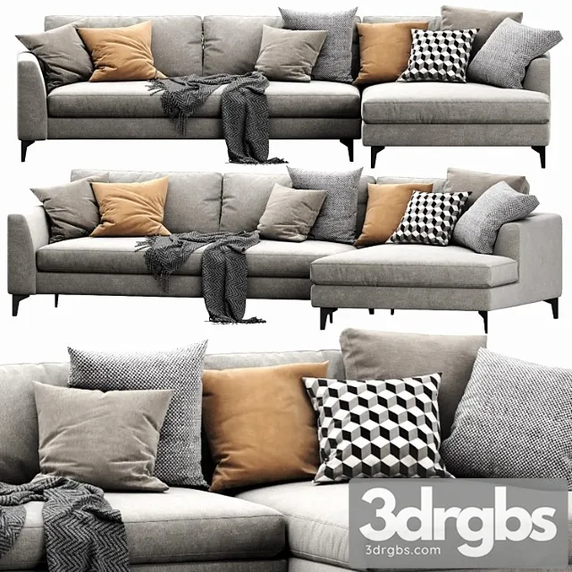 Meridiani Louis Up Chaise Lounge 3D Model Free