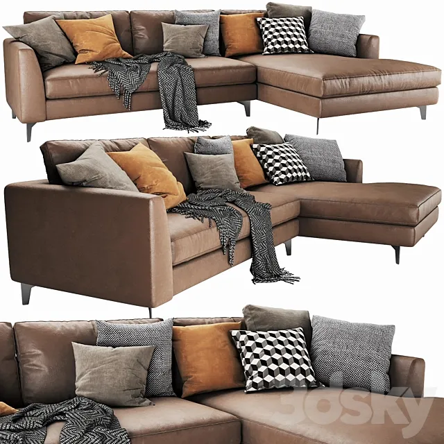 Meridiani Louis Up Leather 3D Model