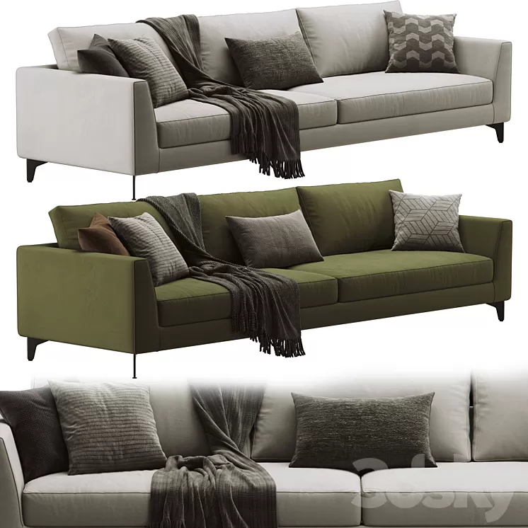 Meridiani Louis Up Sofa 3D Model