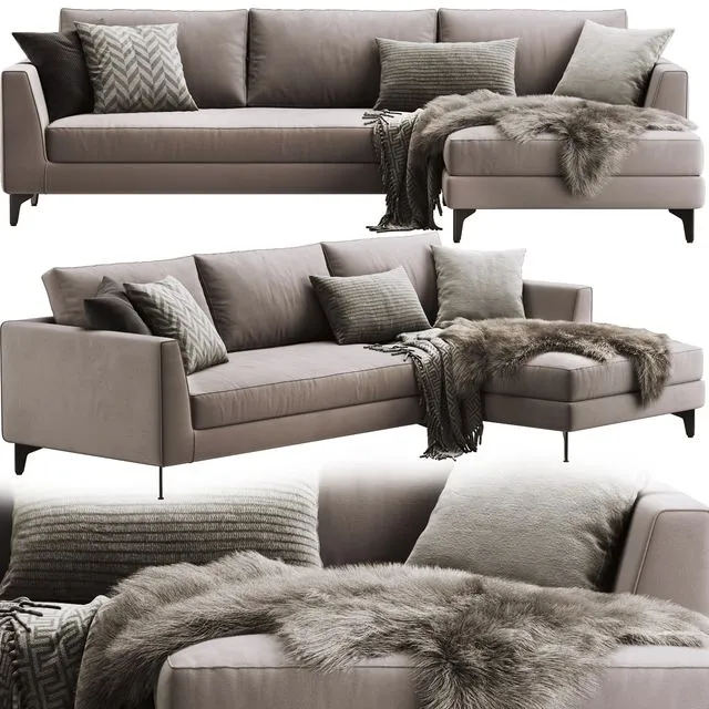 Meridiani Louis Up Sofa 3D Model