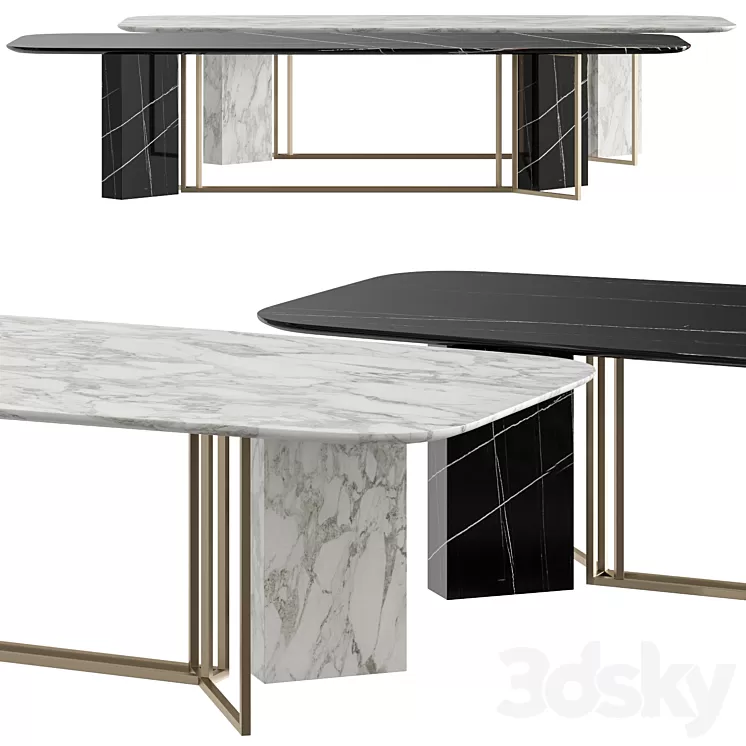 Meridiani Plinto Y2W Dining Table 3D Model