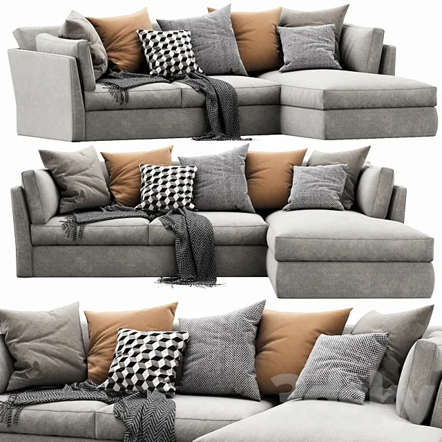 Meridiani Queen Chaise Lounge 3D Model