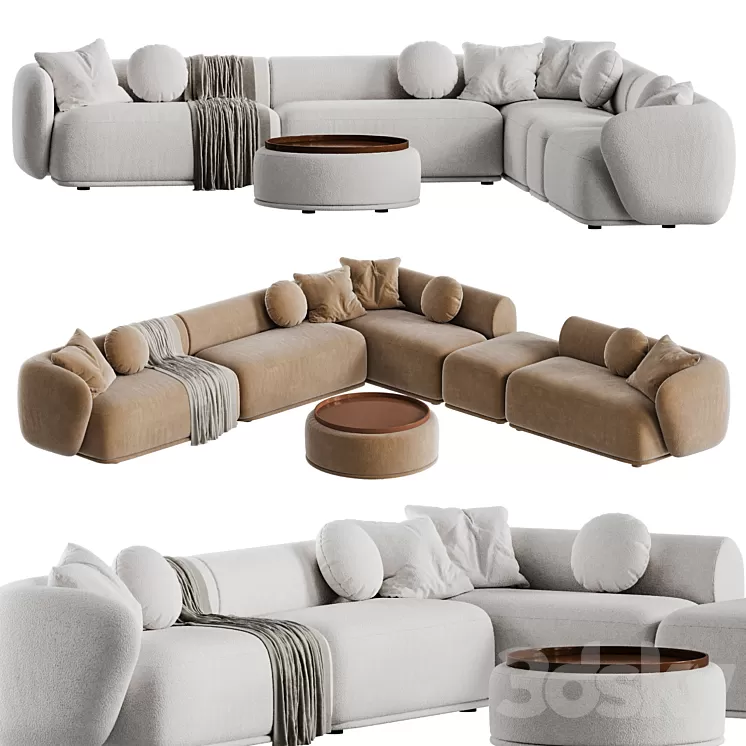 Meridiani Rene sofa set 1 3D Model Free