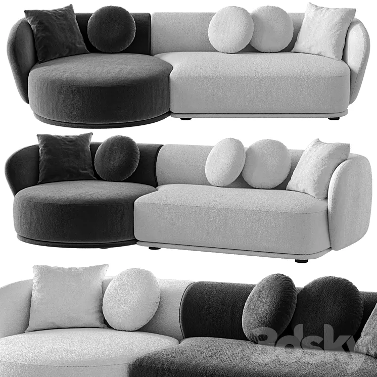 Meridiani Rene sofa set 6 3D Model Free