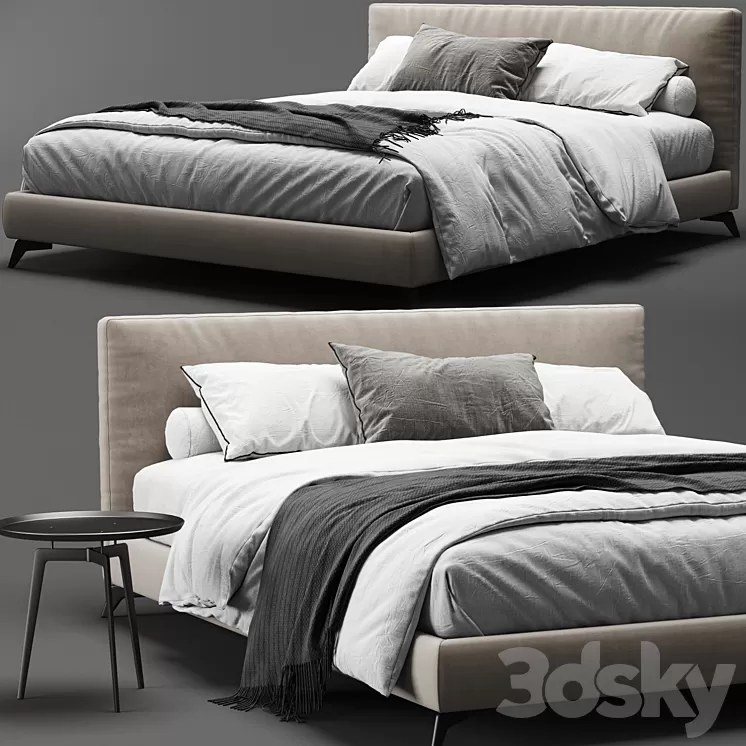 Meridiani Stone Up Bed 3D Model