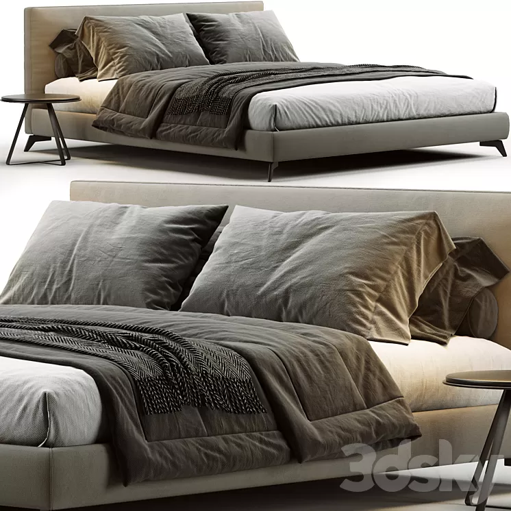 Meridiani Stone Up Bed 3D Model Free