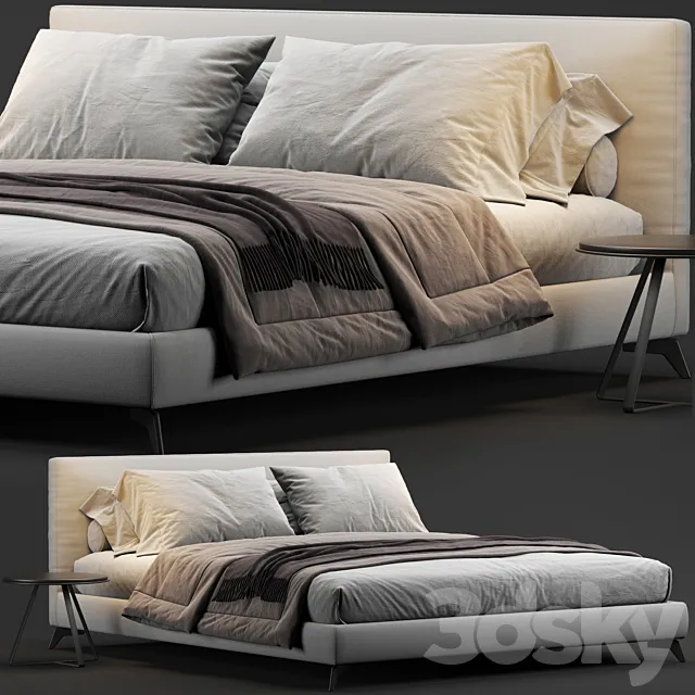 Meridiani Stone Up Bed 3D Model