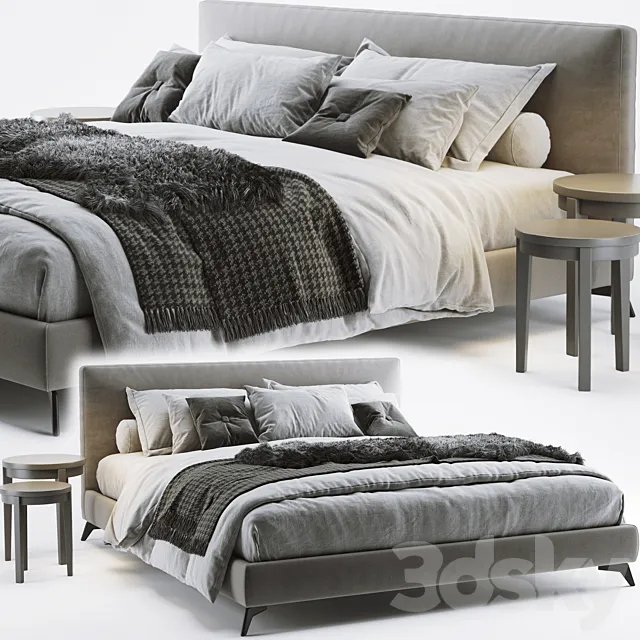 Meridiani Stone Up Bed 3D Model