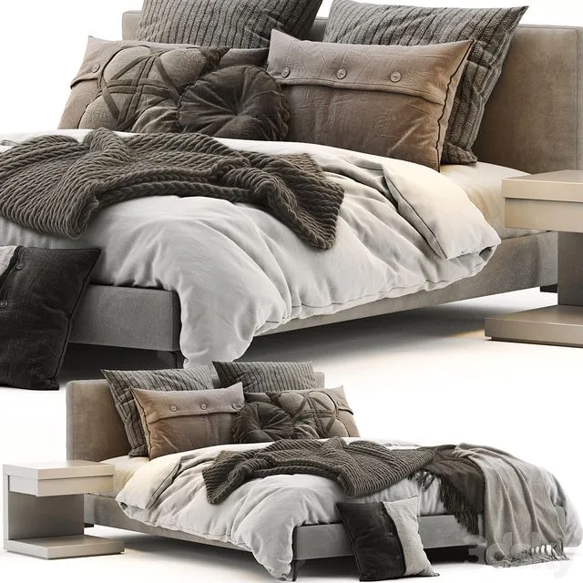 Meridiani Stone Up Bed 3D Model