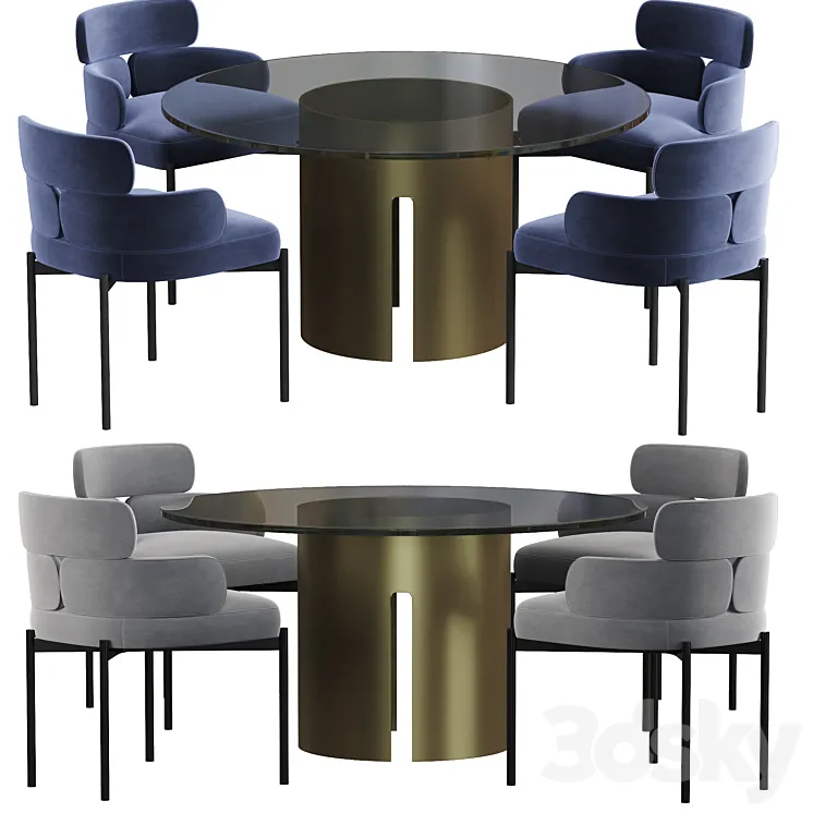 Meridiani Sylvie dining table 3D Model Free