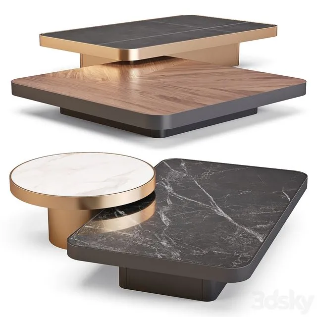 Meroni and Colzani Numana – Coffee Tables (Designed Cesare Arosio) 3D Model