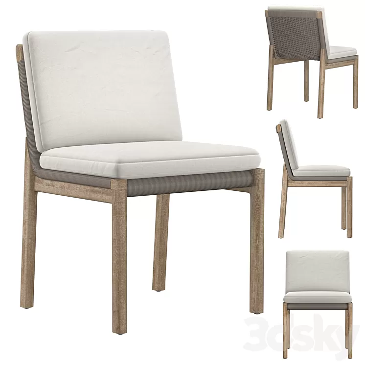 MESA TEAK DINING SIDE CHAIR 3D Model Free