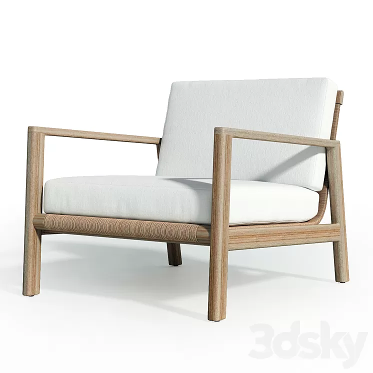 Mesa Teak Lounge Chair 3D Model