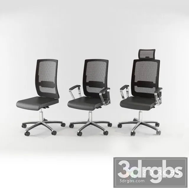 Mesh Adjustable Office Chair Set 3D Model Free