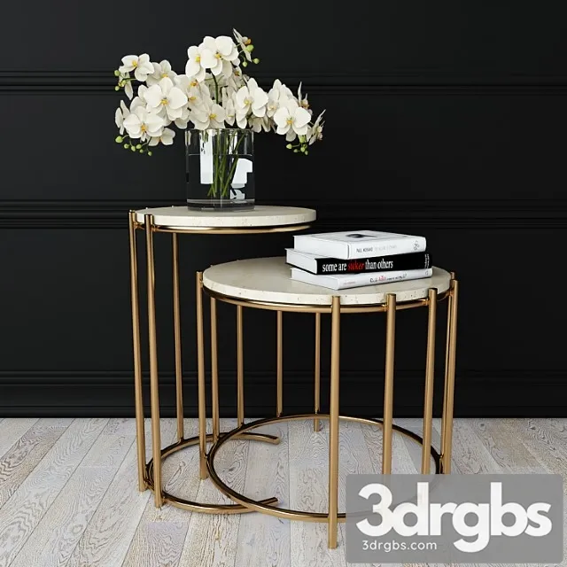 Messina nesting side tables 2 3D Model Free