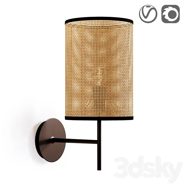Metal and braided wall lamp Cara Free Download