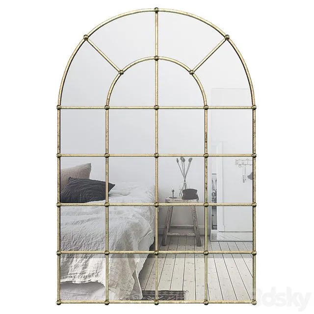 Metal Arch Window Wall Mirror OAWY8570 Free Download