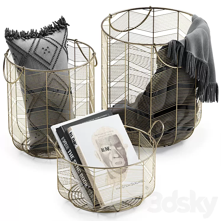 METAL BASKETS DECOR 3D Model