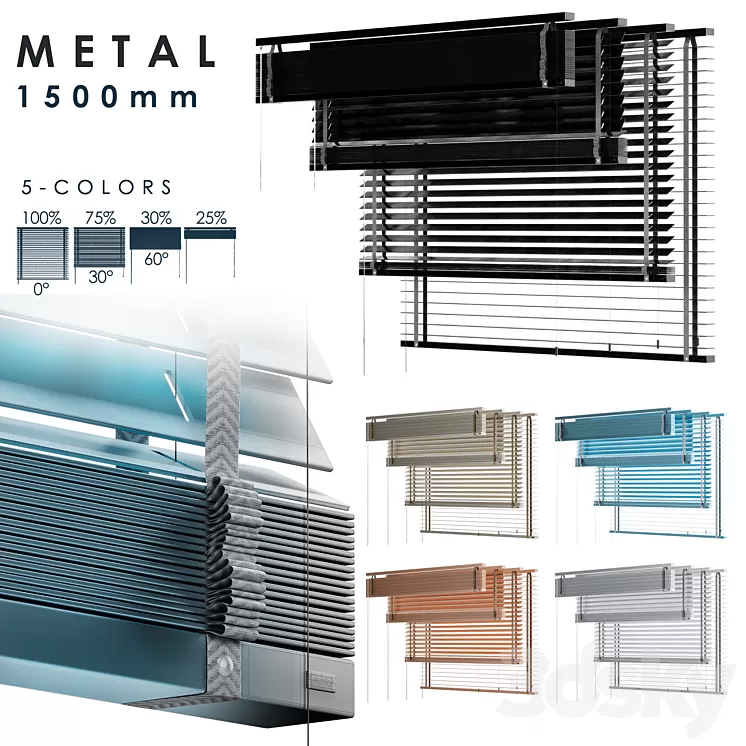 METAL Blind 1500mm 3D Model Free
