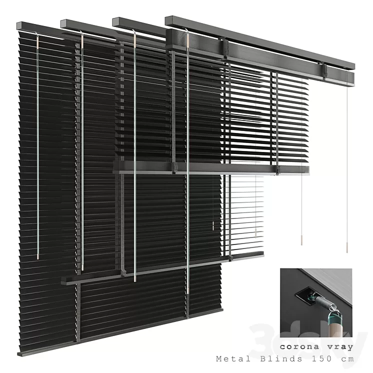 Metal Blinds black 1500 in 35mm 3D Model