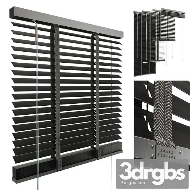 Metal blinds black 600 in 35mm 3D Model Free