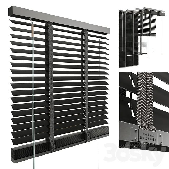 Metal Blinds black 600 in 35mm 3D Model