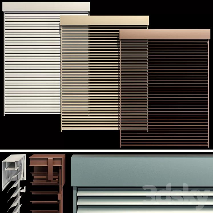 Metal blinds for windows and doors 3D Model