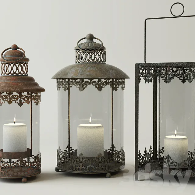 Metal Candleholders 3D Model
