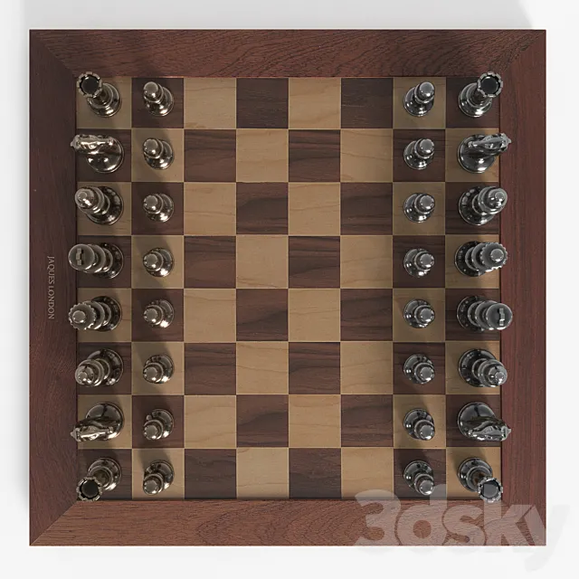 metal chess set 3D Model