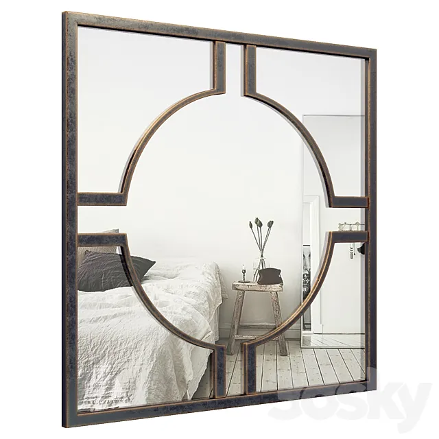 Metal Circle Accent Wall Mirror XPM5627 3D Model
