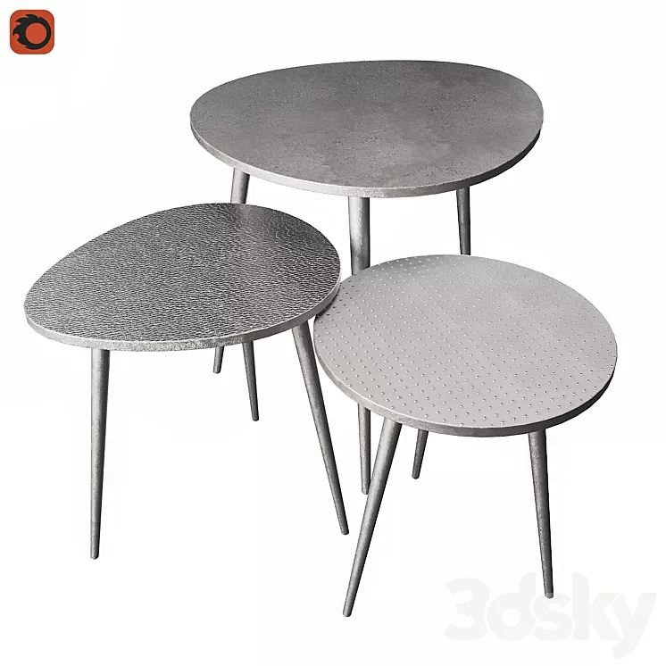 Metal coffee tables Zara Home 3D Model