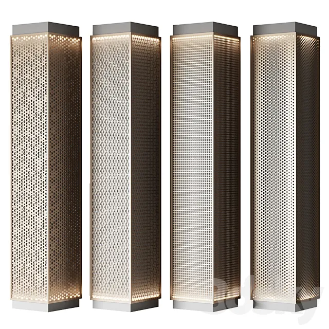Metal columns with perforation No. 3 3D Model