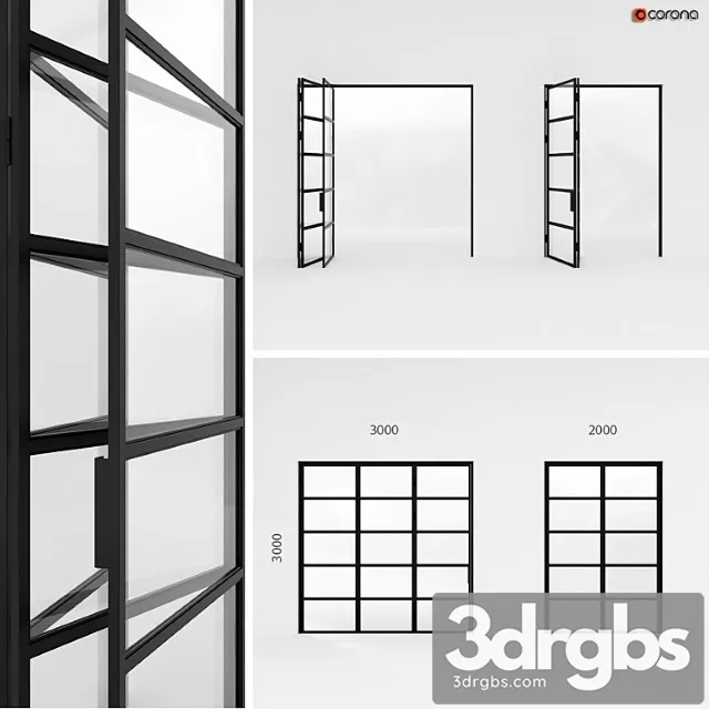 Metal doors-accordion in the style of loft 3 3D Model Free