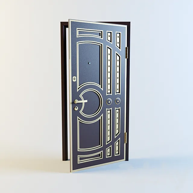 Metal entrance door "Uzkovka" _02 3D Model