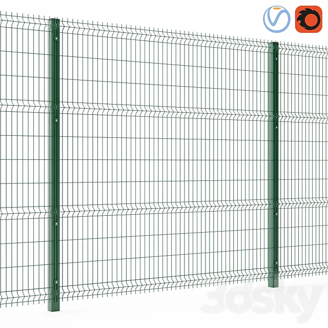 Metal fence 3D 3D Model