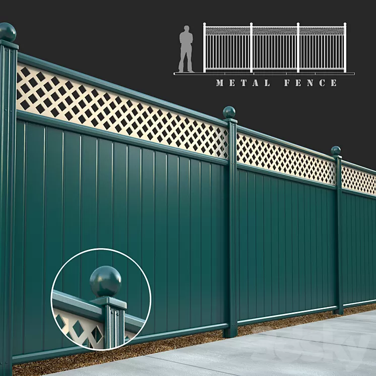metal fence 3D Model