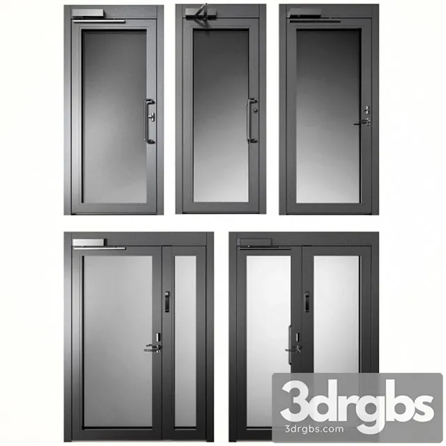 Metal Fire Doors 13 3D Model Free