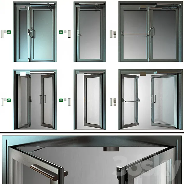 Metal fire doors 3D Model