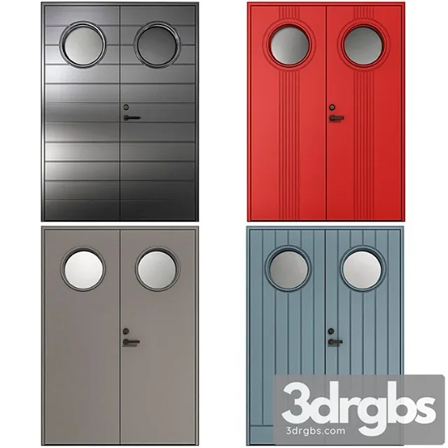 Metal fire doors_22 3D Model Free
