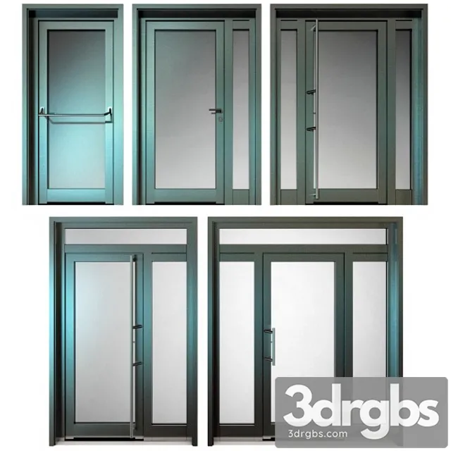 Metal fire doors_3 3D Model Free
