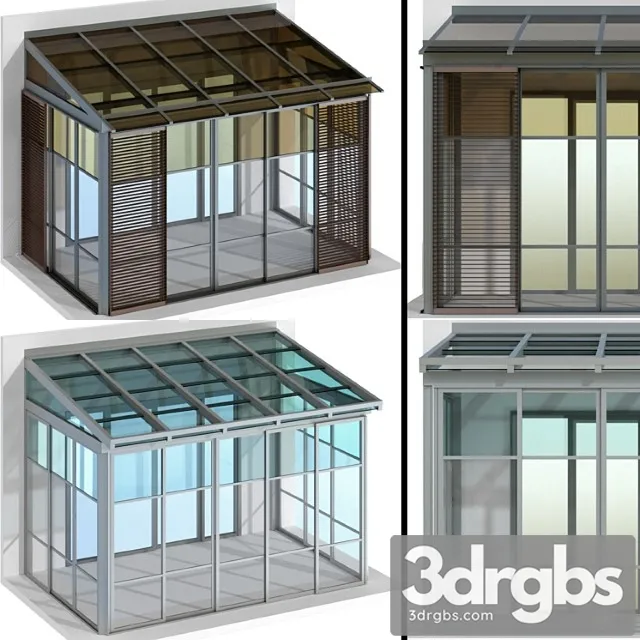 Metal Glazed Terrace Veranda Metal Glazed Veranda Terrace 3D Model Free