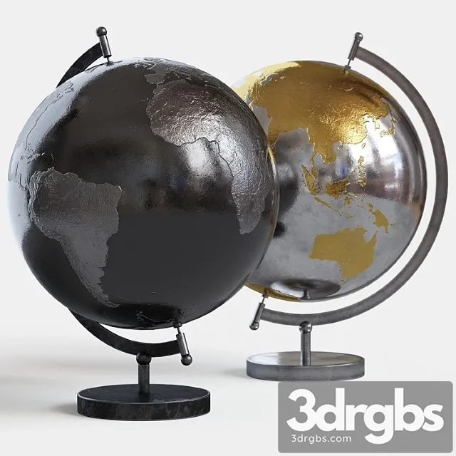 Metal globe 3D Model Free