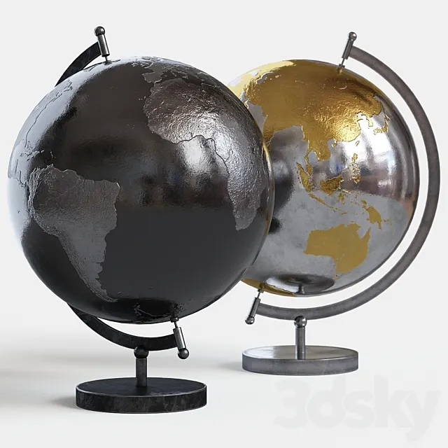 Metal globe 3D Model