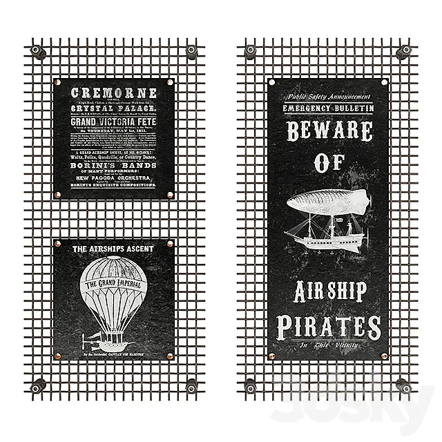 Metal Grid Frame 2 3D Model