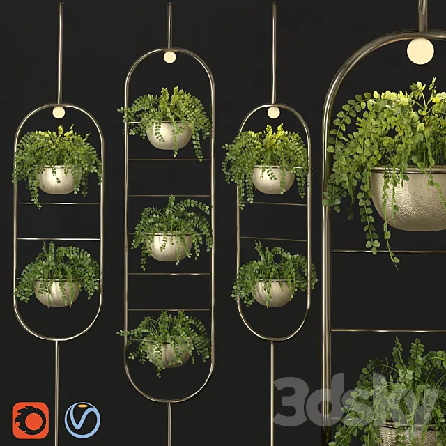 Metal hanging lamp Indoor Plant partition 3D Model