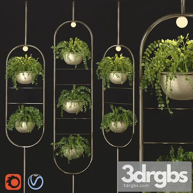 Metal Hanging Lamp Indoor Plant Partition 3D Model Free